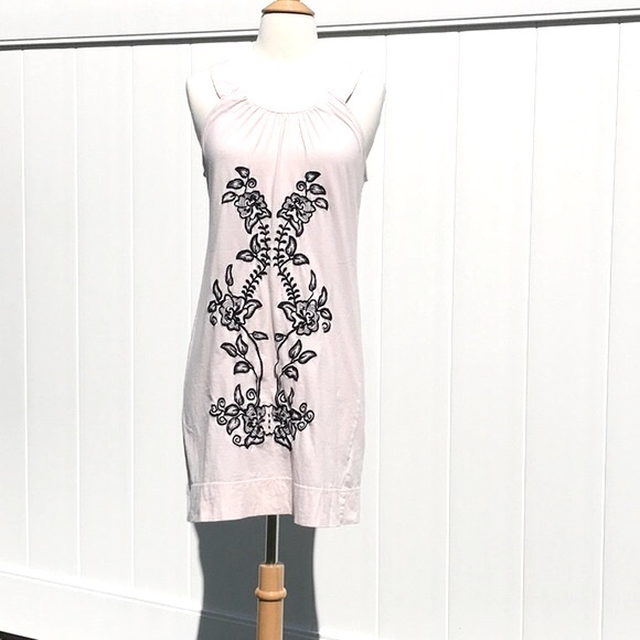 BCBG MaxAzria Cotton Halter Style Embroidered Coverup Dress Size Medium - Picture 2 of 16